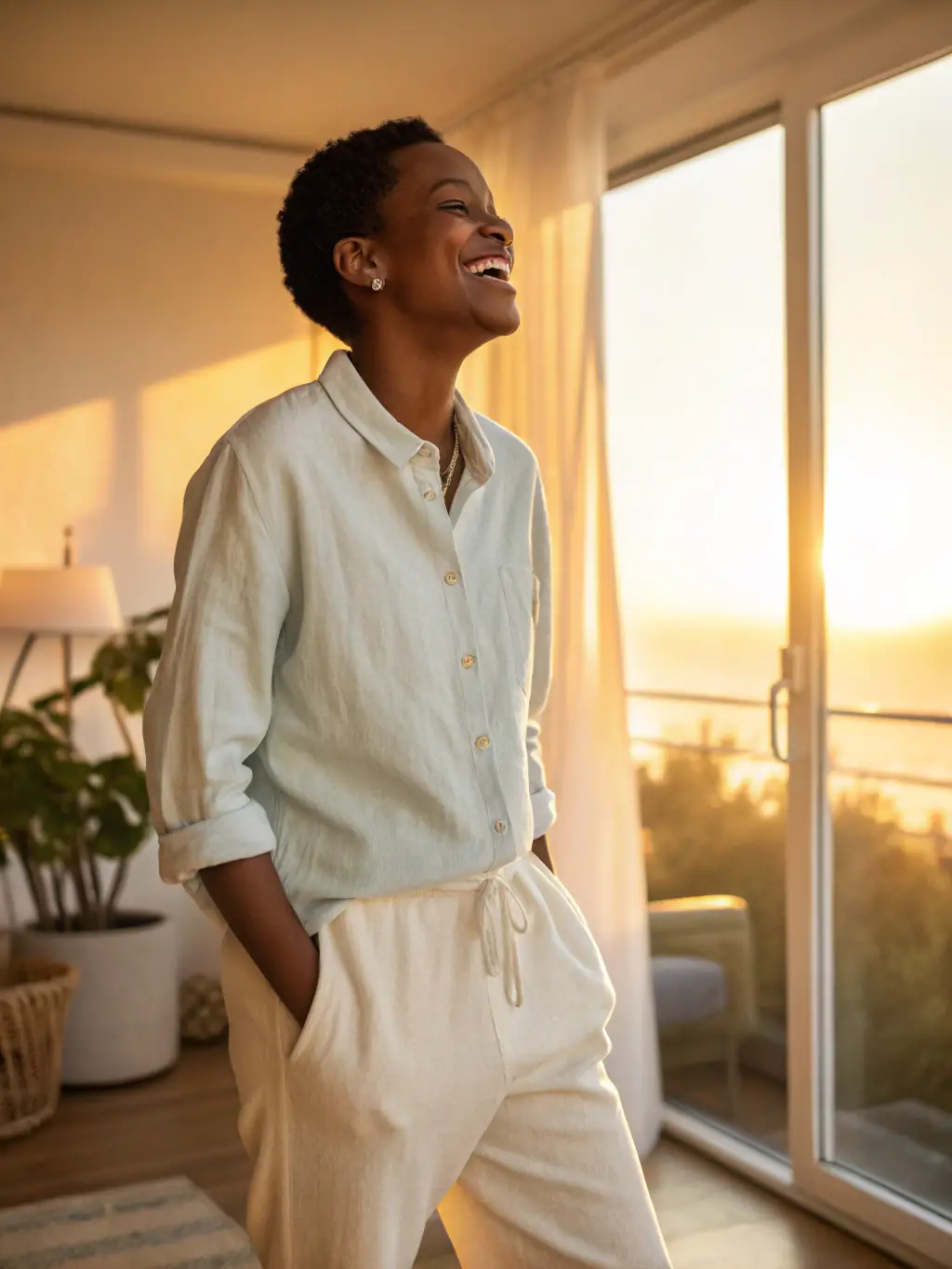 A client smiling confidently after completing a weight loss program, highlighting the positive results and lifestyle changes achieved at Suero Wellness.